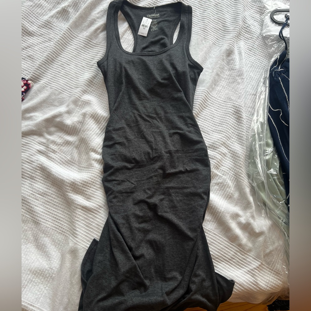 UpWest Maxi Ruched dress NWT